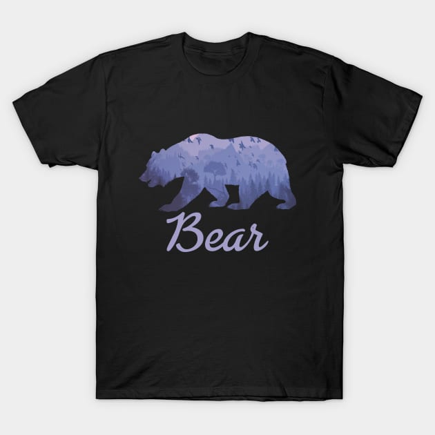 Bear Silhouette Forest for Bear and nature lovers T-Shirt by angel